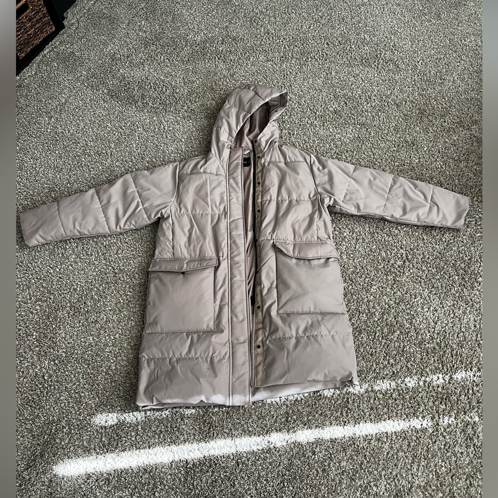 Everlane The ReNew Long Puffer - Cream- Size XL